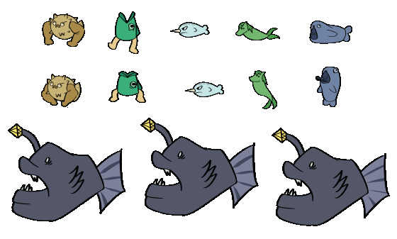 Sprites for Go Fish, made for a 4 day game jam.